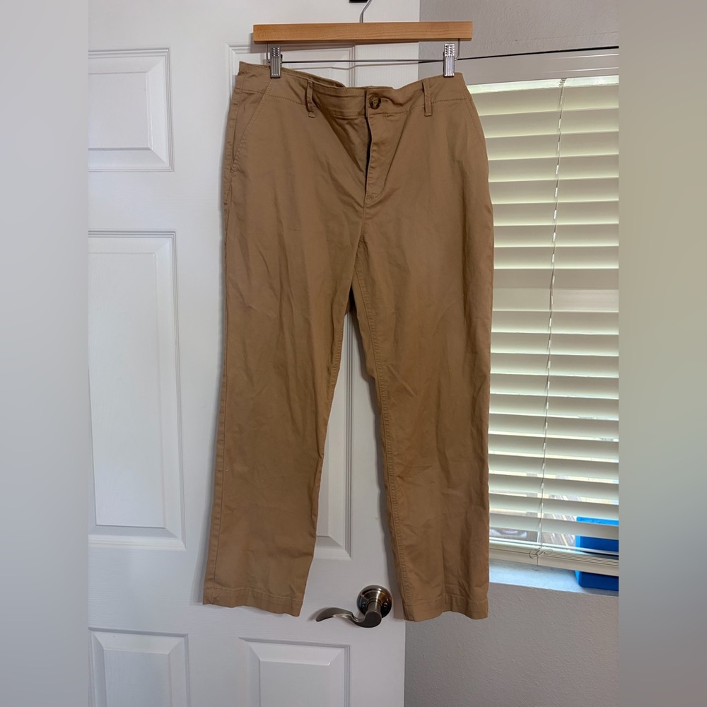 LOFT Slim Chino Ankle Pants Sz 12 Khaki